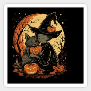 Valentine's Day Love Vintage Pumpkin Halloween Black Cat Witch Retro Cute Super Cool Best Gift Magnet